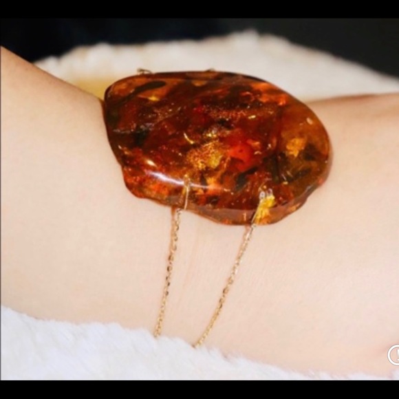 18k gold Baltic Amber bracelet - Picture 2 of 7